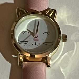 Gold and Pink Cat Face Watch